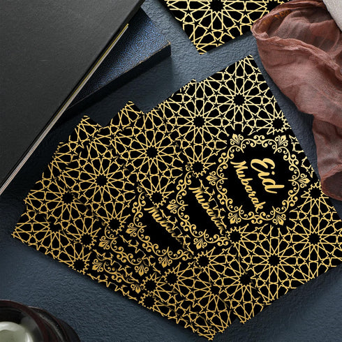 Sinmoe 72 Pcs Eid Mubarak Money Envelopes Bulk 6.7 x 3.2 inch Gold Foil Cash Gift Card Ramadan Lucky Cash Envelope Cash Set for Eid Holiday Currency Celebration Decorations (Black)