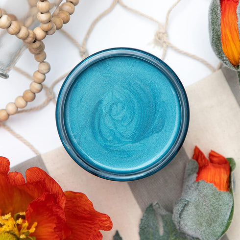Dixie Belle Moonshine Metallics | Caribbean (4oz) | Water-Based Shiny Chalk Mineral Paint for DIY Furniture