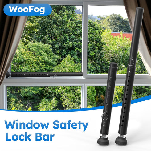 Jammer 1 WooFog AdjustableShortWindow Security Bars for Inside Windows, Window Safety Bars for Sliding/Vertical