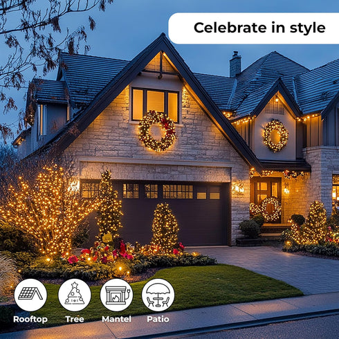 100 26.9 Christmas LED Lights Warm White String Lights for Indoor and Outdoor Decorative Use, Holiday and Tree Decor