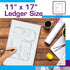 Better Office Products Graph Paper Pad, 17" x 11", 25 Sheets, Double Sided Blueprint Paper with Blue Line Border