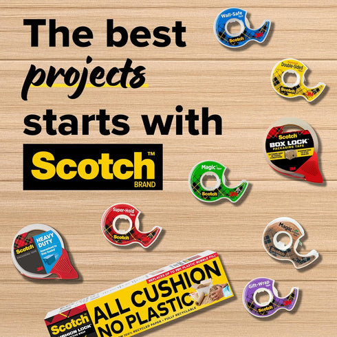 6 3/4 1000 Scotch Gift Wrap Tape with Desktop Dispenser, Rolls of in x in Each, Includes Desktop Tape Dispenser