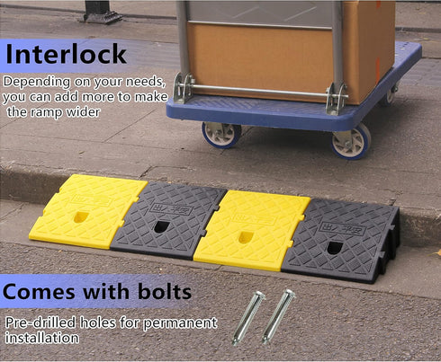 YYDS -2pcs,Protable Ramps,19.5" 10.5" 5) Curb Ramps,Plastic Lightweight Curb Ramp Threshold L x W Driveway Ramps