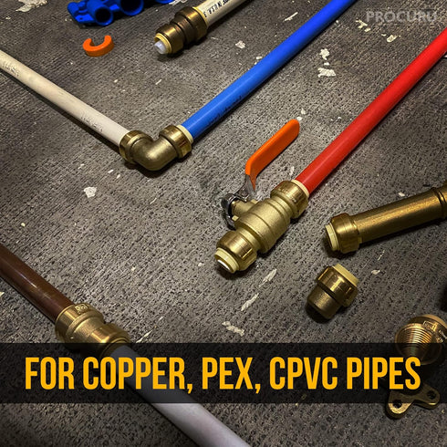 4-Pack 3/4-Inch PushFit End Cap, Push-to-Connect Brass Plumbing Fitting for Copper, PEX, CPVC
