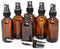Vivaplex 6 Amber 2 oz Glass Bottles with Black Fine Mist Sprayers
