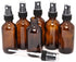 Vivaplex 6 Amber 2 oz Glass Bottles with Black Fine Mist Sprayers