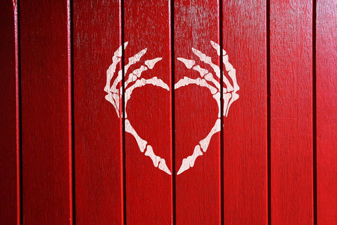 Reusable Skeleton Hands Heart Stencil, 11" x 8.5" - Custom Gothic Design for Unique Crafts