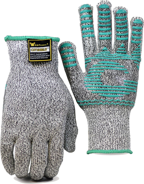 G & F 77100L Cut Resistant Gloves with Anti-Slip Silicone Block Palm
