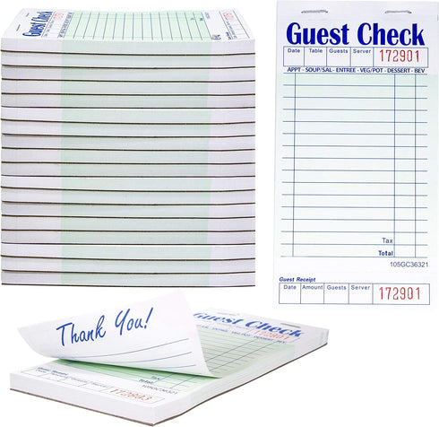 Guest Check Pads For Waiters Waitresses Servers Restaurants Orders or Childs Practice