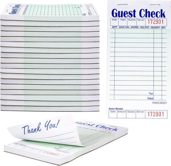 Guest Check Pads For Waiters Waitresses Servers Restaurants Orders or Childs Practice