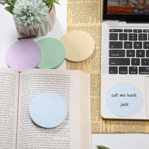 Mr. Pen- Round Sticky Notes, 12 Pads, 720 Sheets, Pastel Color, 2.8" x 2.8"