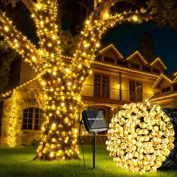 Joomer Solar Christmas String Lights, 39FT 100LED Waterproof Outdoor Lights with 8
