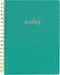 Graphique Vegan Leather Spiral Journal, Green Today, 8” x 10", 192 Lined Pages, "Today" Quote in Gold Foil Cover