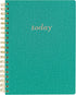 Graphique Vegan Leather Spiral Journal, Green Today, 8” x 10", 192 Lined Pages, "Today" Quote in Gold Foil Cover