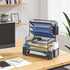 Simple Trending 7 Tier Desk File Organizer, Letter Tray Paper Organizer with Pen Holder and Metal Hanging Basket (Black)