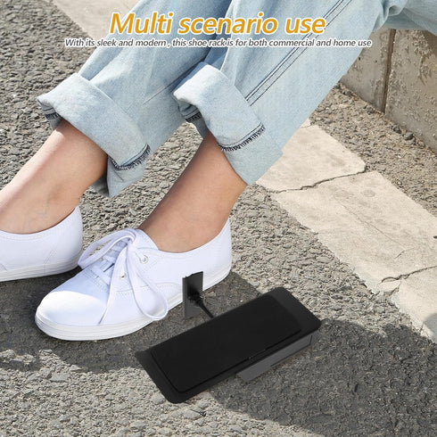 Vaguelly Adjustable Black Metal Wall Mount Shoe Rack for Floating Sneaker Display Shelves, Narrow Shoe Storage Holder