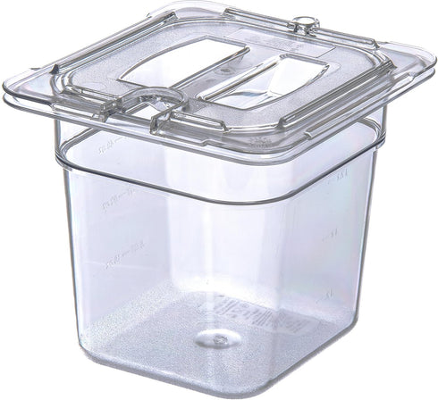 Carlisle FoodService Products Storplus Food Pan, Clear, 1/6 Size, 6 Inches Deep, Polycarbonate