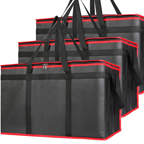 Bodaon 3-Pack Insulated Food Delivery Bag, XXXL Pizza Cooler Bags, Rideshare Delivery