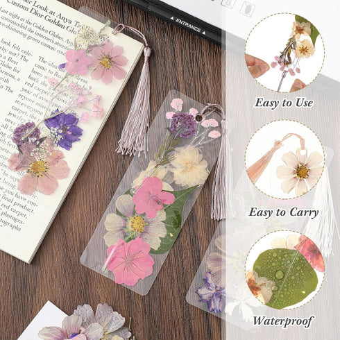 Fuyoooo 376 150 150 Lovers(2 6 Inch,Boho Pcs Dried Flower Bookmark Making Kit, DIY Bookmark Laminating Pouches