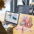 Pink Office Supplies Set with Desk Organizers and Accessories: Stapler, Pen Holder, Phone Holder, Scissors, Ruler, 30