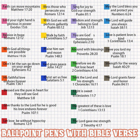 Geosar 30 Pcs Christian Pen, Bible Verse Ballpoint Scripture Quote Pen for Men Women, Black Ink (Colorful)