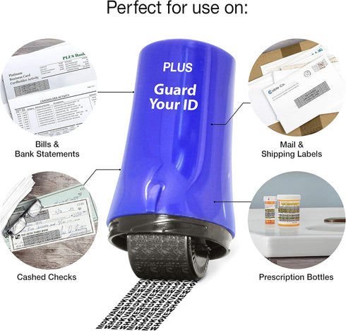Guard Your ID Advanced Roller 2.0 Security Stamp for Identity Theft Prevention, Blue