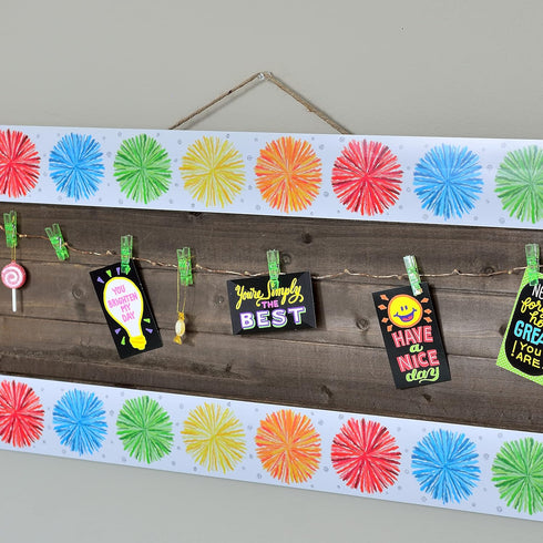 Youngever 52.5 ft Bulletin Board Borders, Sunburst Design for Classroom Decoration