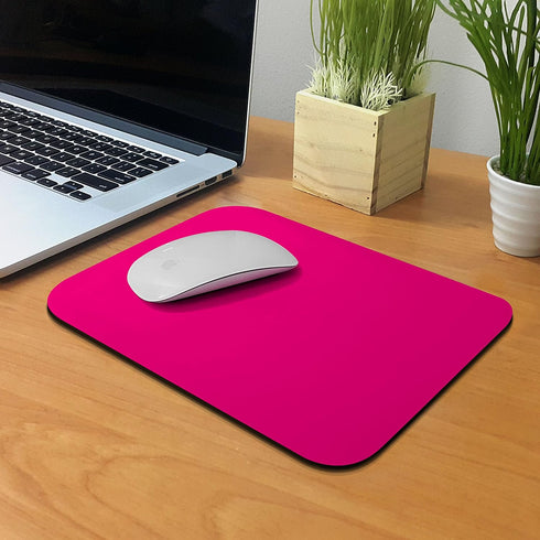 FINCIBO Non-Slip Rectangle Mousepad, Solid Hot Pink Mouse Pad for Home, Office and Gaming Desk