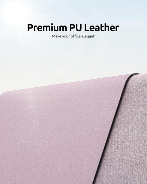 YSAGi Leather Desk Pad Protector, Office Desk Mat, Large Mouse Pad, Non-Slip PU Leather Desk Blotter, Laptop Desk Pad, Waterproof Desk Writing Pad for Office and Home (Grayish Lavendar, 23.6" x 13.8") by YSAGi