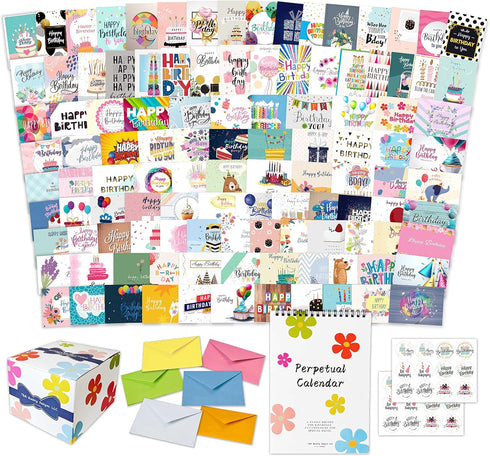 T&M Quality Designs LLC 120 Unique Birthday Cards Bulk for Business, Office and Individuals, 5X7 Inch