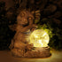 Garden Outdoor Dragon Statue Holding Solar Magic Orb LED Light Resin Adorable Baby Dragon Figurines for Patio Balcony