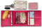 Deluxe Stationary Pen Pal Pack, Hot Pink, 54-Piece Paper Set, Scissors, Sticker Pack, Glue Stick, Gel Pens