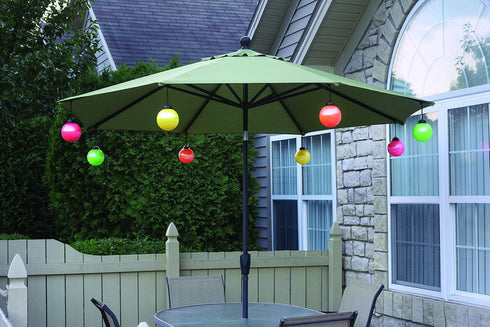 WP465 5" Globe Light, Battery Powered, Light Green, Automatic On and Off for Summer Patio