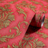 Y9151 Luxury Damask Wallpaper 17.7in x 9.8ft, Red Self Adhesive Removable Contact Paper for Home Decoration