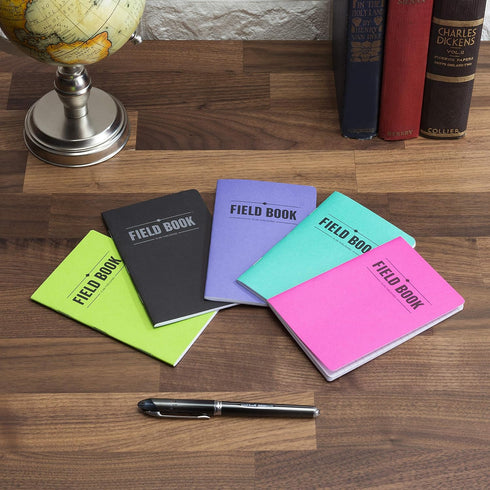 Elan Publishing Company Field Notebook/Pocket Journal, 3.5"x5.5", Assorted Colors, Pack of 5