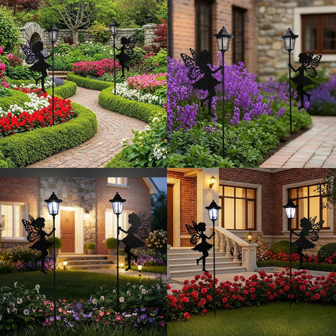 ZKLiLi Fairy Solar Garden Light,Outdoor Garden Fairy Decor Waterproof Large Hanging Lantern Decorations for Patio Yard
