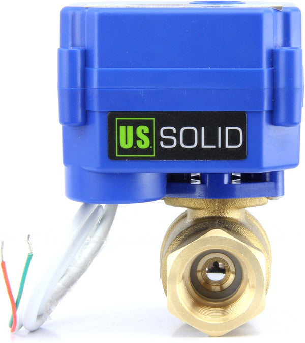 U.S. Solid Motorized Ball Valve- 1/2" Brass Ball Valve with Full Port,