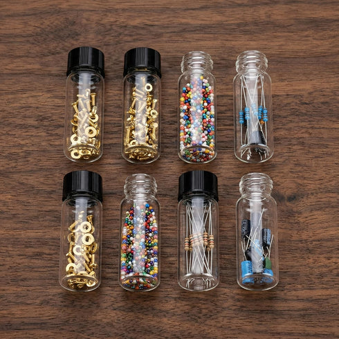 1 4ml 144pcs/pk PEKYBIO Dram Small Glass Vials with Caps, Leak Proof, with PTFE/White Silicone Liners, Mini Glass Jars