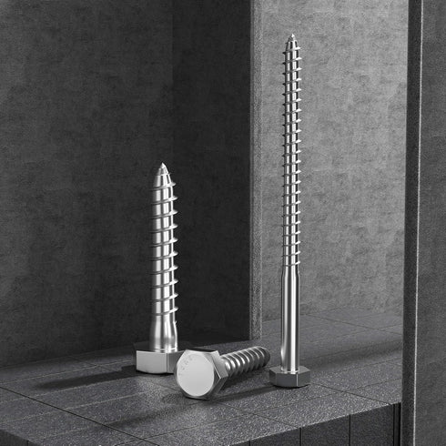 5/16" x 1-1/2" Hex Head Lag Screws 20Pcs - 304 Stainless Steel Heavy Duty Screws for TV Mounts, Deck, and Boat Repair