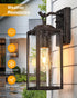 15" Garage,1 Large Dusk to Dawn Outdoor Wall Lights Exterior, Bronze Porch Light with Modern Transparent Glass