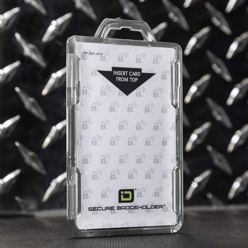 ID Stronghold Duolite RFID Blocking Secure Badge Holder - 2 Card ID Holder, Heavy Duty Hard Plastic, Clear