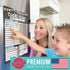 Magnetic Chore Chart for Kids, Dry Erase Reward System for Adults, Fiesta Chalk Responsibility Board for Family