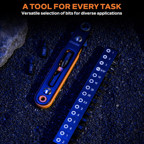 KSEIBI 181787 Mini Ratchet Wrench Set, 18-Piece 1/4" Drive Tool Kit with Durable Right Angle Screwdriver Bits