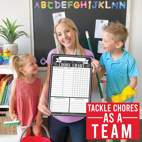 Hadley Designs Magnetic Chore Chart for Kids and Families – Reusable Dry Erase Responsibility Board, 12x17