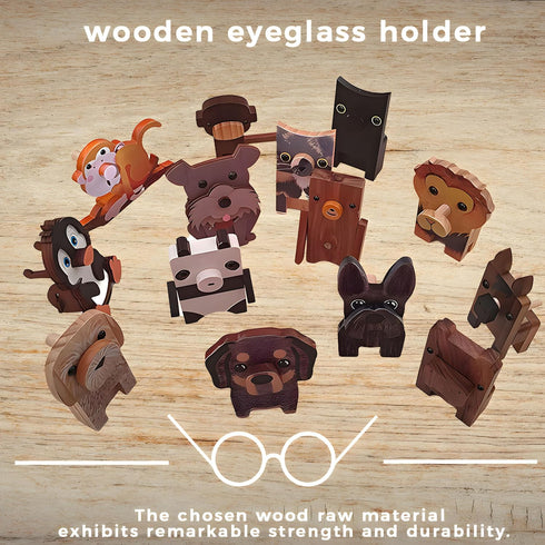 Witank animal glasses holder for nightstand Wooden Animal Eyeglass Stand eyeglasses holder stand funny cute glasses