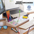 Desktop Whiteboard, Glass Dry Erase White Board, Desk Computer Buddy with Phone & Tablet Slot, Includes 4 Markers, 1