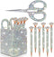 Qilery 8 Pcs Bling Desk Accessories for Valentines, Includes Bling Pen Holder, Crystal Pens, Scissors, Makeup Brush