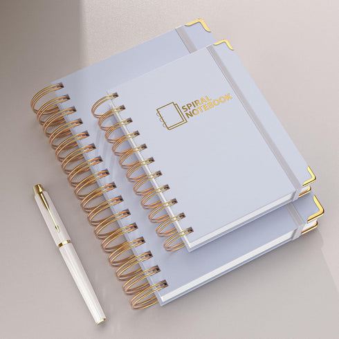 Lined Spiral Journal Notebook for Women Men, Small Pocket A6, 300 Pages, College Ruled Hardcover Notebooks for Work and