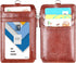 Wisdompro Badge Holder with Zip - 2-Sided Vertical PU Leather ID Holder with 1 ID Window, 4 Card Slots, Brown