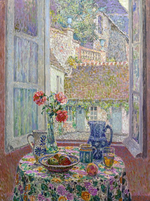 FlekmanArt Still Life Table by The Window by Henri Le Sidaner Flower vase